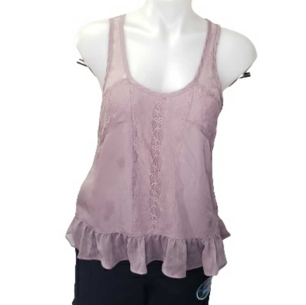 BOGO FREE-PARAPHRASE Mauve Frilly Tank Blouse PS
